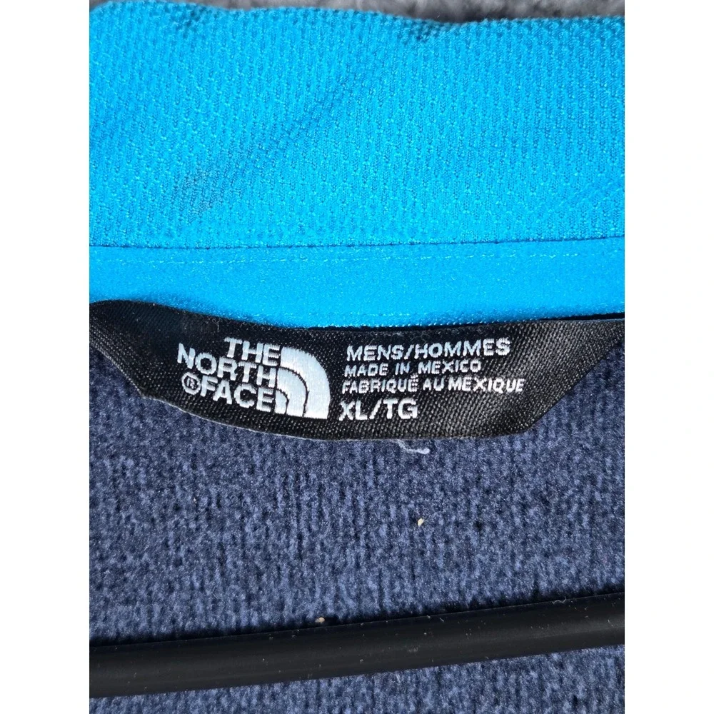 The North Face Full Zip Hoodie XL Navy Blue Mens Fleece Lined Thumbhole Logo